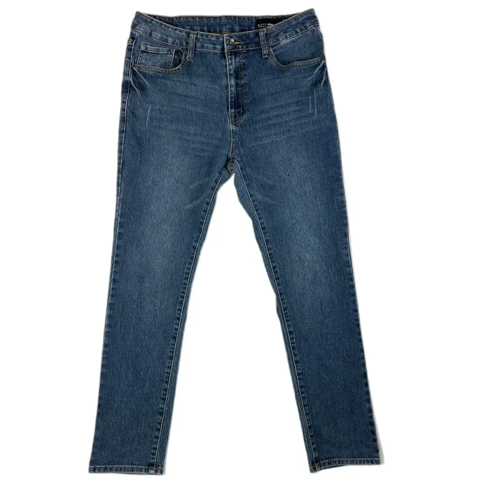 WXYZ Men's Nomad Dark Wash Slim Straight Jeans - 34X30 Classic 5-Pocket Styling